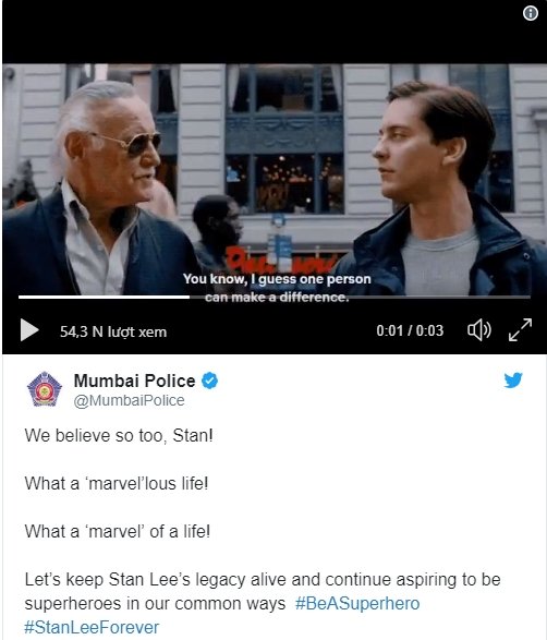 tro Elemental feudale Mumbai Police and Amul Pays Tribute To Comic Book Legend Stan Lee -  StarBiz.com