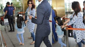 Twinkle Khanna caught with darling daughter Nitara at the airport. See pics