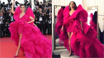 Beyonce Sports The Similar Bright Pink Dress That Deepika Padukone Wore At Cannes