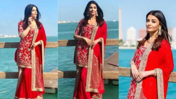 Aishwarya Rai Looks Like A New Bride In Manish Malhotra Outfit From Qatar