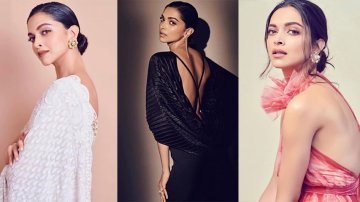 Deepika Padukone Nails In White Sari And Black Gown