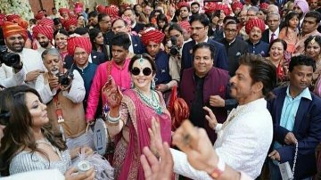 Akash Ambani, Shloka Mehta's Wedding: Shah Rukh Khan, Ranbir Kapoor Liven-Up The Baaraat With Akash And Nita Ambani