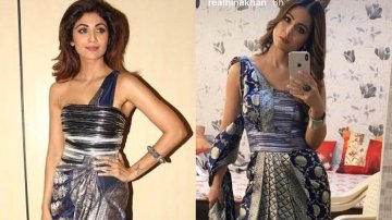 Troll Slams Hina Khan For Copying Shilpa Shetty’s Statement Saree