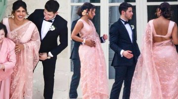 Priyanka Chopra Goes Desi In Sabyasachi Sheer Sari At Sophie Turner & Joe Jonas Wedding