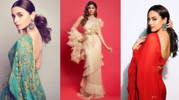 Lack Of Summer Wedding Outfit Ideas? Take Cues From Bollywood Celebrities In Ruffled Sarees!