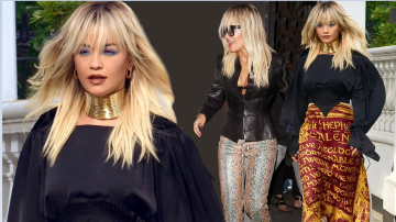 Rita Ora Came Into The Limelight At Amazon Prime Day Event With A Silk Scripture Skirt