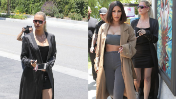 Kim Kardashian And Khloe Flaunt Their Clevage And Toned Legs While Visit An Art Store In L.A.