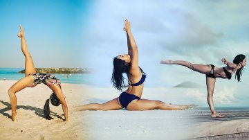7 Burning Hot Yoga Poses of Abigail Pande Bound To Set The Temperature Soaring