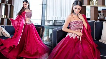 Mouni Roy Is A Sight To Behold In Beautiful Pink Lehenga For "Made in China" Promotions