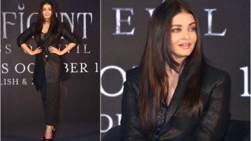 Aishwarya Rai Showcases Her Sartorial Flair In A Black Suit As She Attends "Maleficent" Trailer Launch