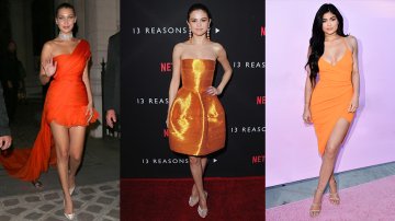 Selena Gomez, Kylie Jenner, And Other Celebrities Look Gorgeous In Halloween Orange Dresses