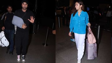 Ranbir Kapoor Was Spotted With His Injured Arm And Alia Bhatt At The Mumbai Airport