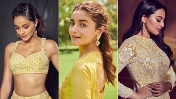 Bollywood Celeb-Inspired Yellow Wedding Dress For Indian Brides