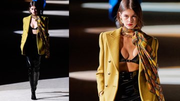 Kaia Gerber Looks Super Sexy In A Black Bikini Set At YSL Paris Fashion Week