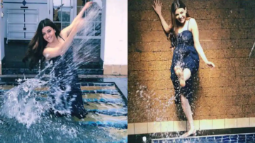 Waterbaby Kajal Aggarwal Raises The Temperature With Her Contagious Smile While Splashing Water In A Pool
