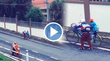 Touching Moment A Boy Trying To Push Bike Uphill With Little Brother Sitting Behind Reminds Us Of Childhood Memories