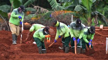 Indonesia Orders People Not Wearing Masks To Dig Graves For Covid-19 Victims As A Punishment