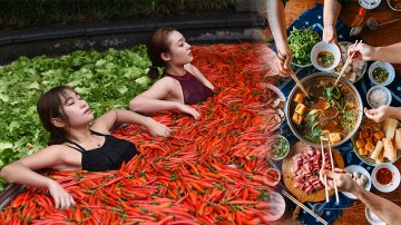 Only In China: Human Hot Pot Allows Tourists To Bathe In Their Food