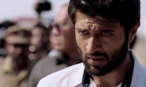 Vijay Devarakonda in a still from NOTA. YouTube