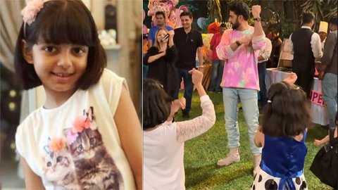 Abhishek danced and played games happily with the celebs' kids.