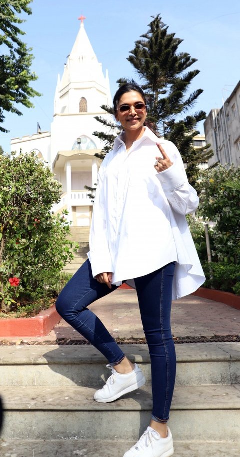 Deepika Padukone cast vote in summer casual outfit