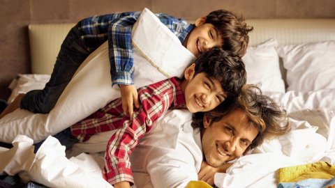 Hrithik Roshan with his two kids, Hrehaan and Hridhaan.