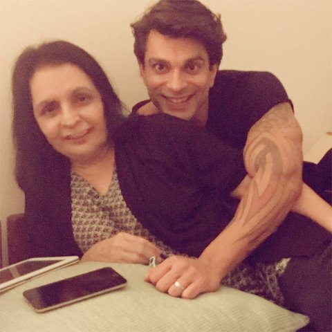 Karan Singh Grover with his mother