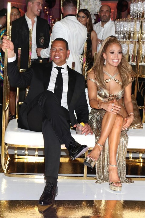 Jennifer Lopez Oozes In Versace Gown At 50th Birth