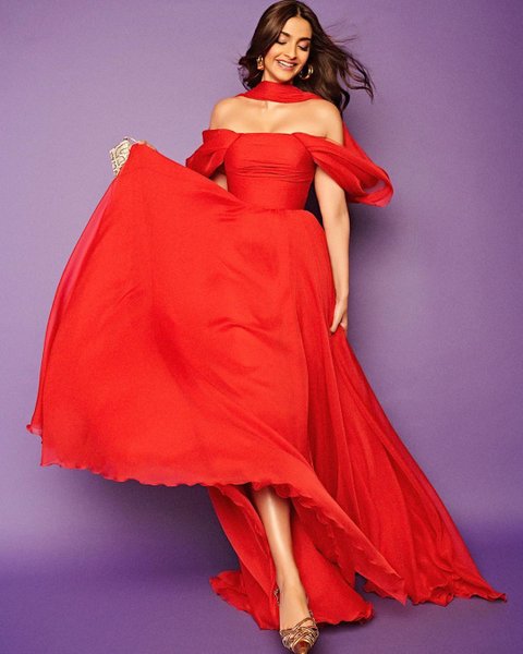 Sonam Kapoor Slays In A Strapless Red Dress