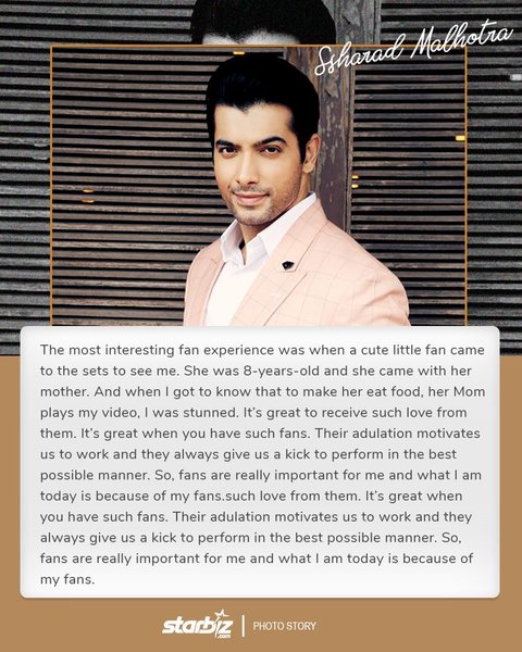 TV actor and Fan Experience Ssharad Malhotra