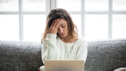 Frustrated Woman Worried About Problem Sitting On