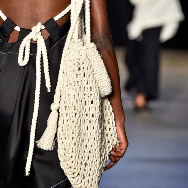Model Bag Detail Walks The Runway At The Monse Spr