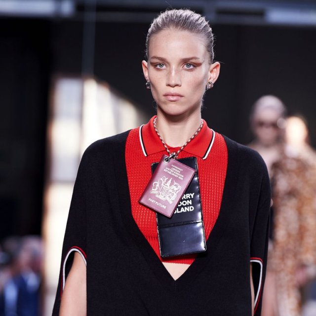 Model Presents A Creation From The Burberry Collec