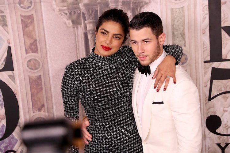 Image result for nick jonas priyanka chopra fashion show