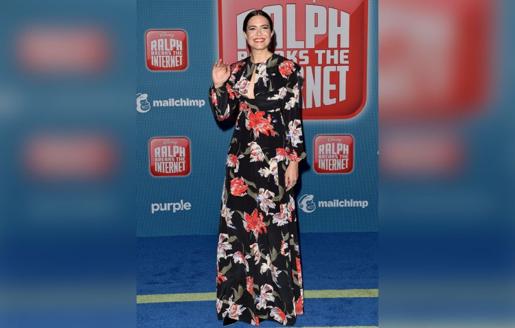 Sarah Silverman smiled brightly in a flower-patterned long dress