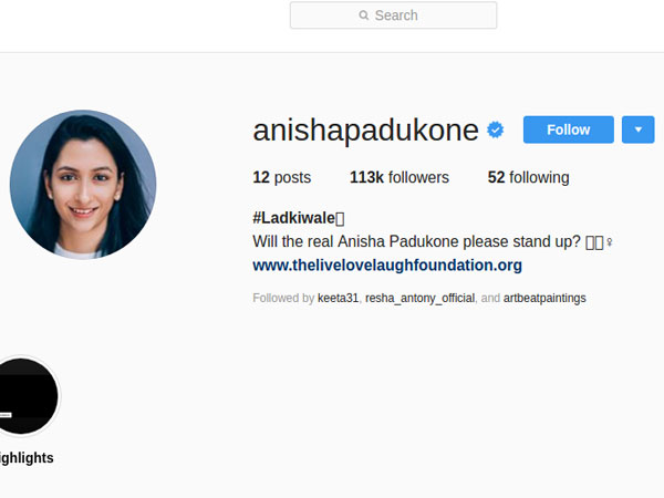 Anisha Padukone Updates Her Instagram Status As “#Ladkiwale”