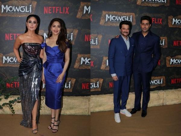 Madhuri Dixit with Kareena Kapoor Khan, Anil Kapoor with Abhishek Bachchan
