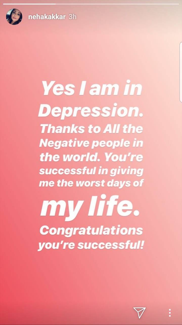 Neha Kakkar Depression