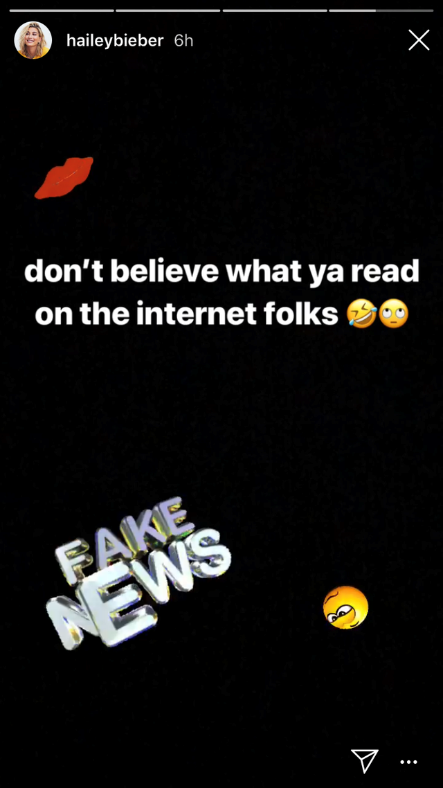 Hailey Bieber fake news