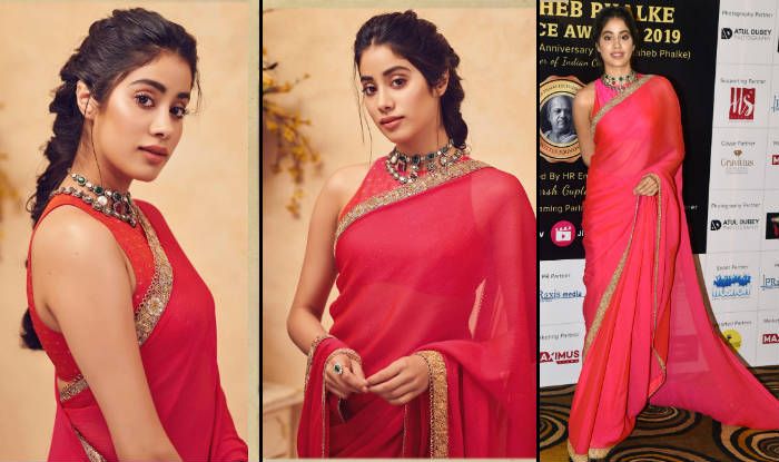 Janhvi Kapoor Red Saree Main