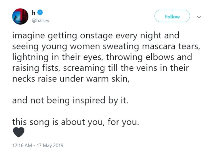 Halsey Tweet