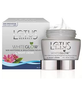 Lotus Herbals Whiteglow Skin Whitening Brightening which is the best night cream for glowing skin