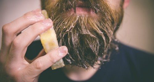 Men Washing His Beard