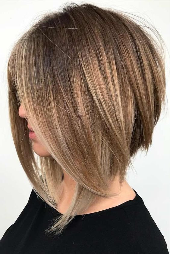 Angled Bob - shoulder hair length haircuts