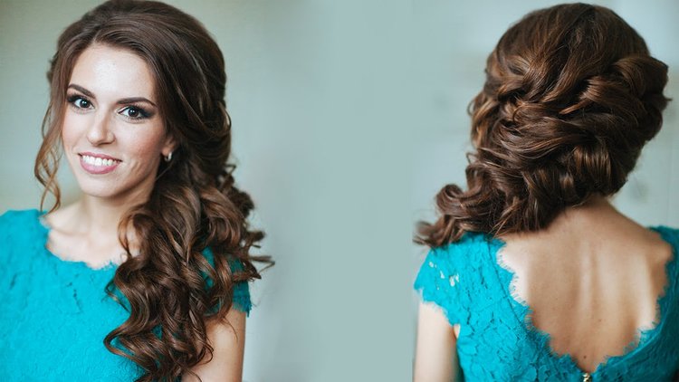 Side Swept Curls_hairstyle for thick hair round face female