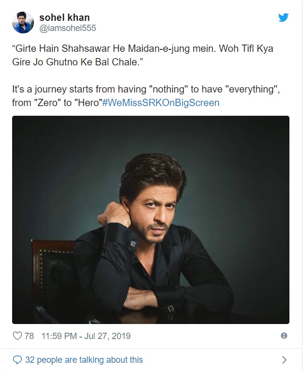 Shah Rukh Khan Fans Are Trending Wemisssrkonbigscr