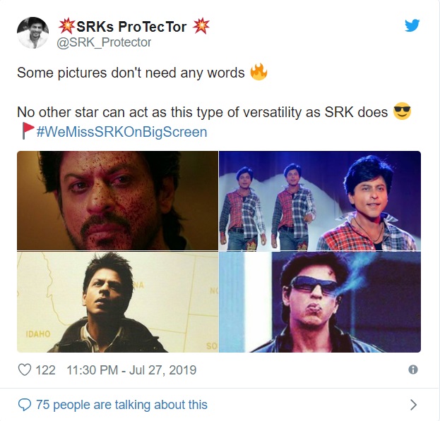 Shah Rukh Khan Fans Are Trending Wemisssrkonbigscr