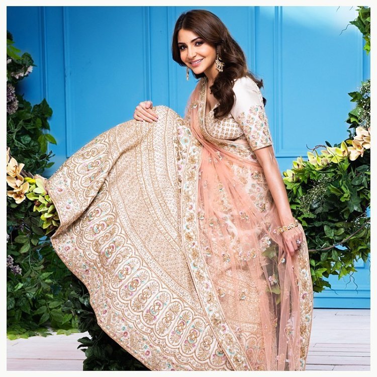 Anushka Sharma Exudes An Aura Of Opulence In Silk Ivory Lehenga