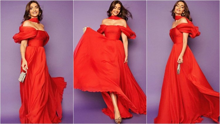 Sonam Kapoor Slays In A Strapless Red Dress2