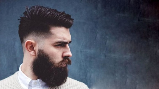 Drop fade with beard